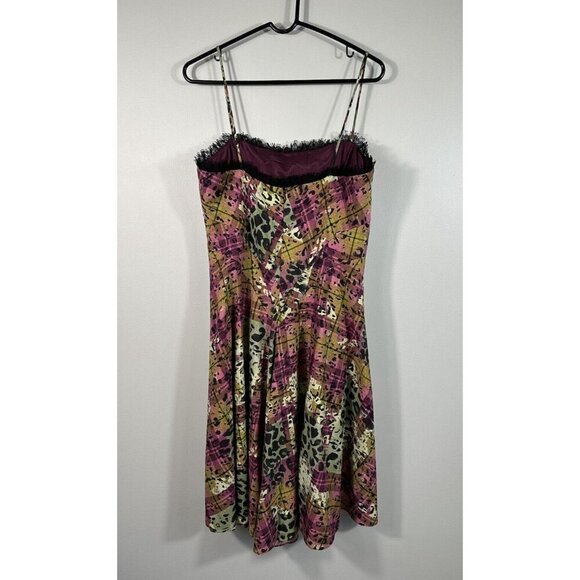 Muse Dress Womens 12 Plaid Animal Print Silk Golblincore‎ Retro Fairy Grunge - Picture 2 of 16